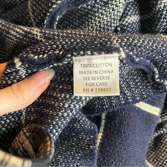 Modcloth Womens Blue White Window Pane Sweater Cardigan Size M Medium. - Picture 7 of 7